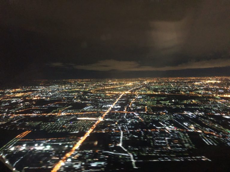 機内からのバンコクの夜景